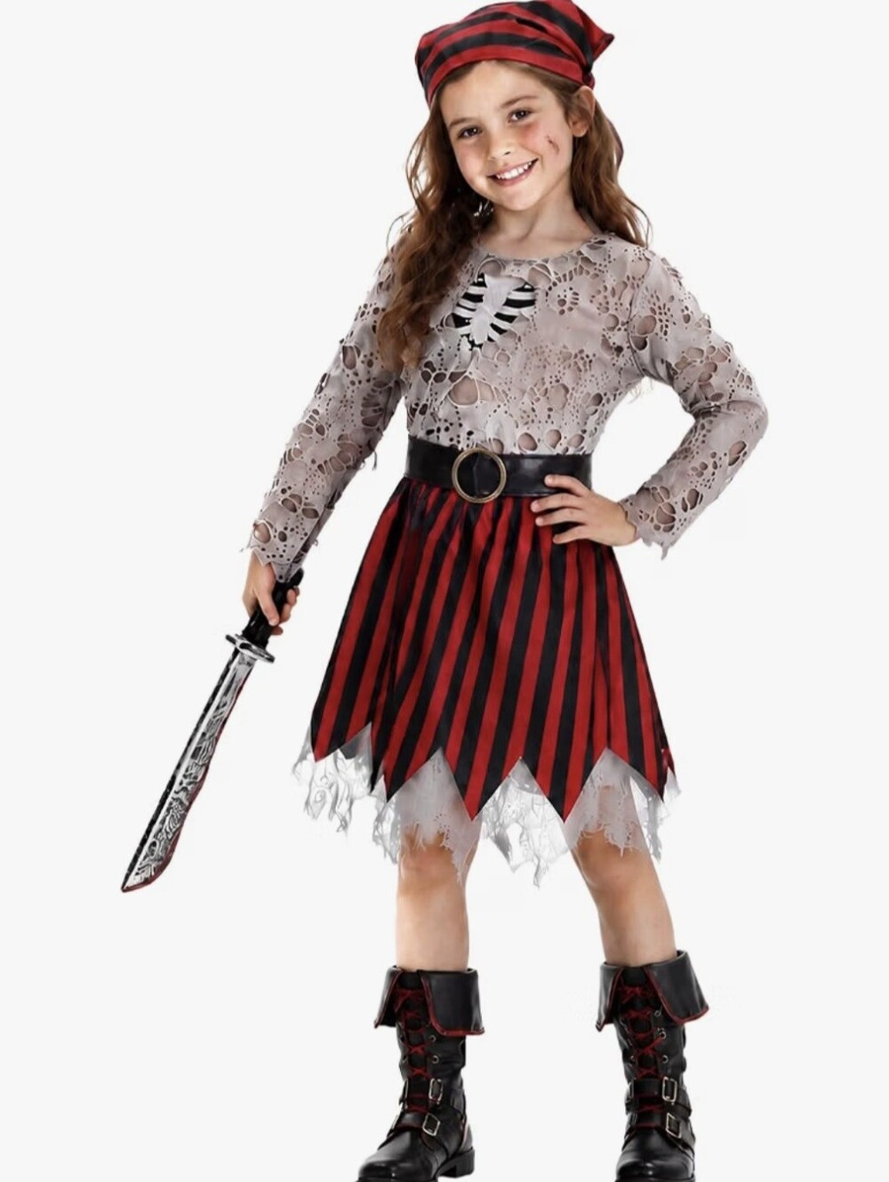 NIB Party Teller Girl's Pirate Halloween Costume - Medium
